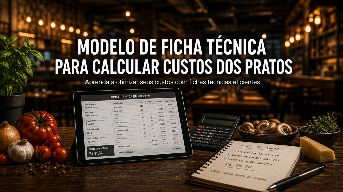 Modelo de ficha técnica para calcular custos dos pratos