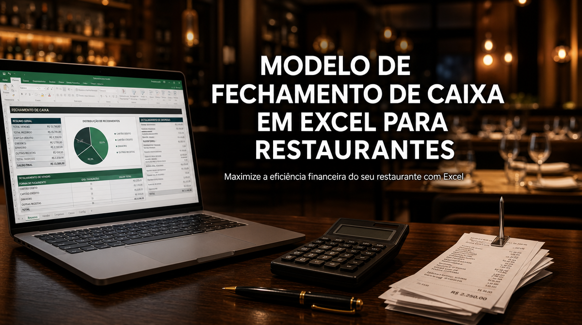 Modelo de fechamento de caixa em Excel para restaurantes