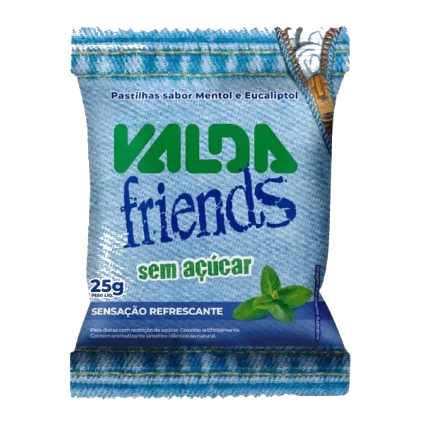 Pastilha Valda Friends Mentol Sache 25G